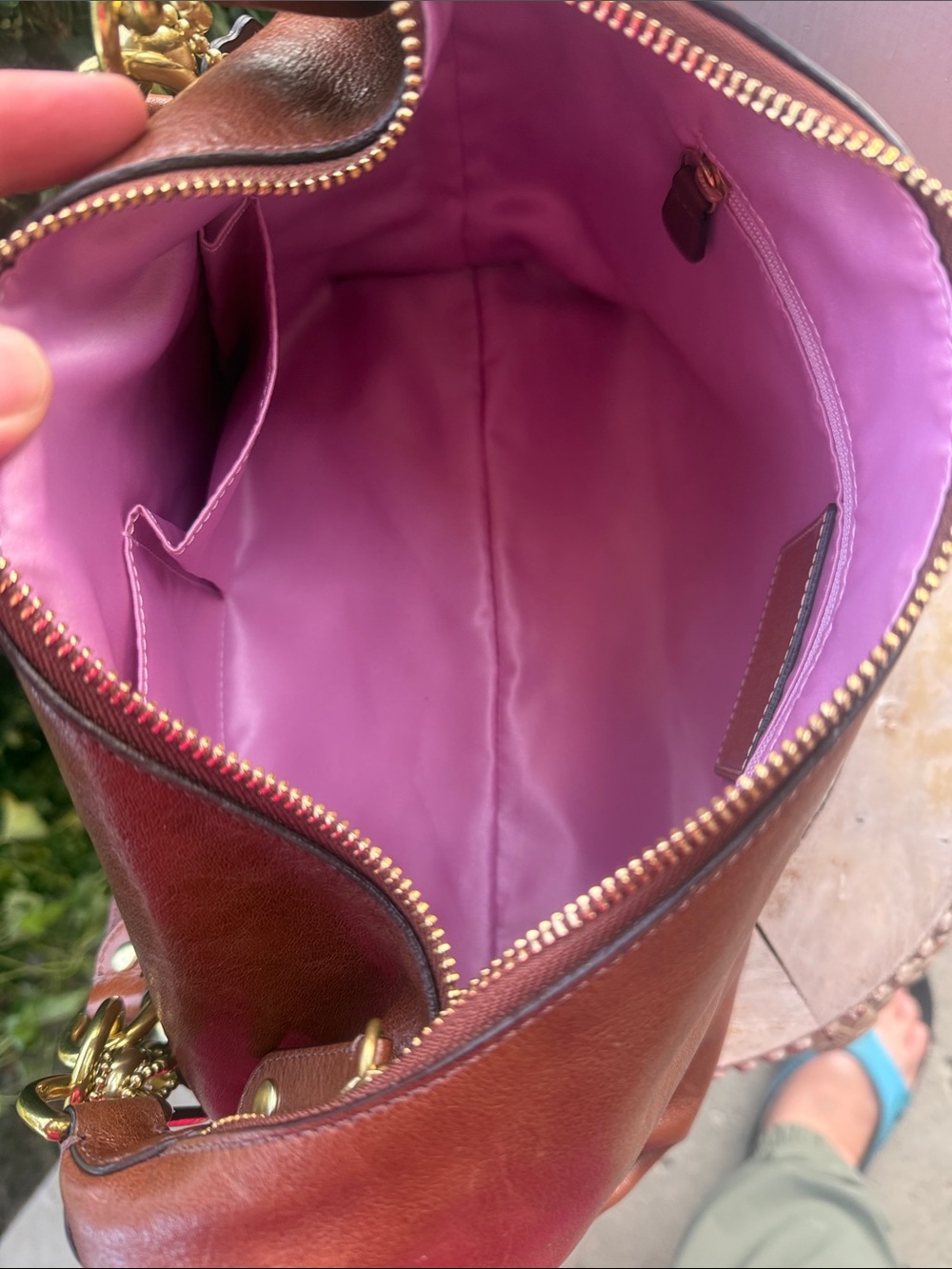 🤎14304 Madison Hailey Walnut Leather Satchel Coach Brown Leather Shoulder Bag - Picture 10 of 14